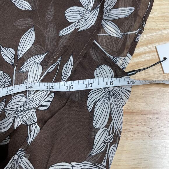 Calvin Klein NWT Floral Surplice V-Neck Short Flutter Sleeve High-Low Dress Sz 6 - Picture 5 of 10